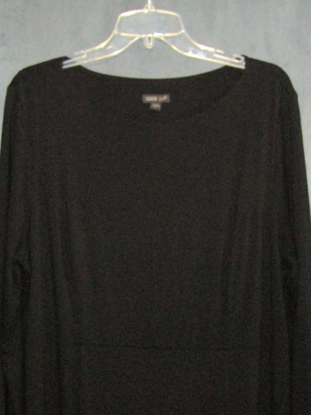 J Jill Wearever Black Midi Shift Dress Womens L Long Sleeve Minimalist Modest - Picture 2 of 8